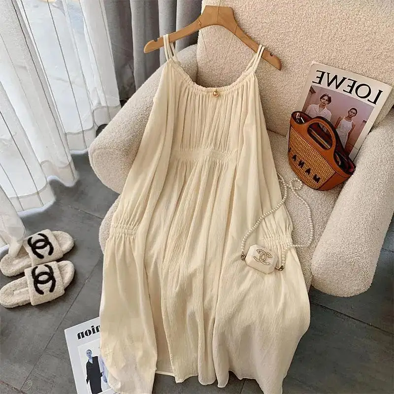 Women 2023 Summer New In Chiffon Beach Dress Sleeveless Vacation Bohemia Party Sundress Female Dresses Vestidos Ropa Clothing