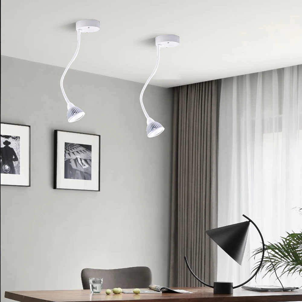 Modern Flexible Hose LED Wall Lamp Flexible Arm Light Lamp  Bedside Reading Ceiling Light Study Spot Lighting