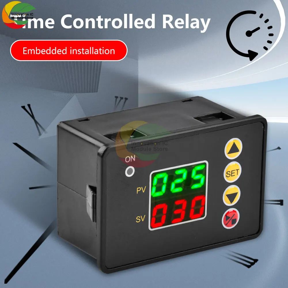 

Delay Relay Module DC 12V 24V Timer Relay Digital Timer Cycle Delay Switch Module AC 220V Power On-Off Controller