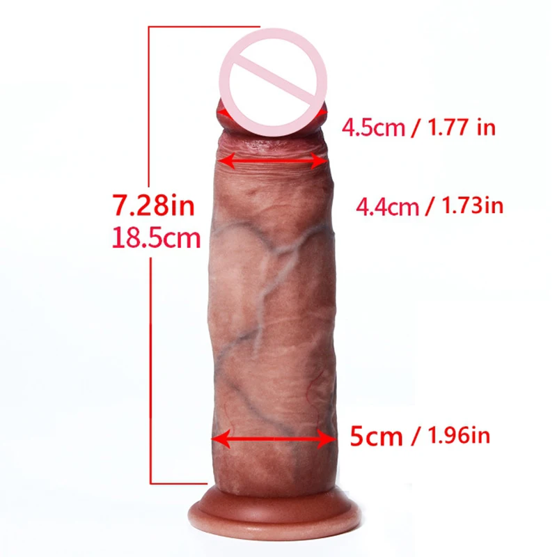 7.8in Simulation Dildo Realistic Sliding Foreskin G Spot Clitoris Stimulate Penis Soft Dildos Huge Dick Sex Toys For Women Gay