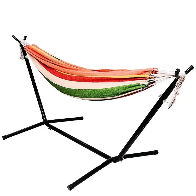 Outdoor leisure camping hammock portable single person support hammock cotton rope