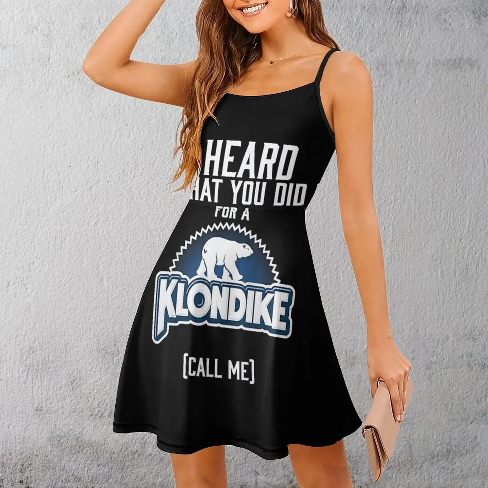 

Klondike женское платье на бретельках с белым медведем, крутое платье на подтяжках, креативная сексуальная женская одежда, клубы