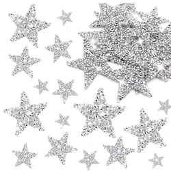 8PCS Iron on Patches Star Appliques Rhinestone Adhesive Glitter Star Patches Appliques for Clothing Jeans Repair Decoration