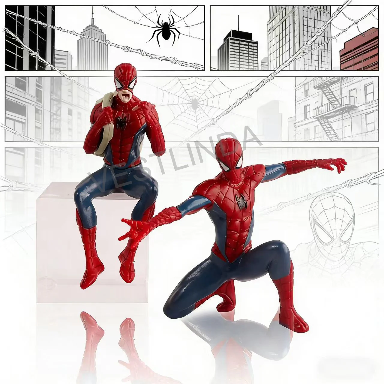 Superhero Mini Ornaments 7-9 cm Spiderman Model Toy Action Collection Statue Classic Movies Portable Desktop Decoration Fun Toys - view 3