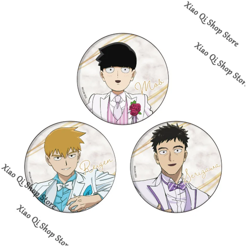 Mobu Saiko Hyaku Mob Psycho 100 Anime ambito traje blanco Kageyama Shigeo Reigen arataka insignia alto nivel de apariencia