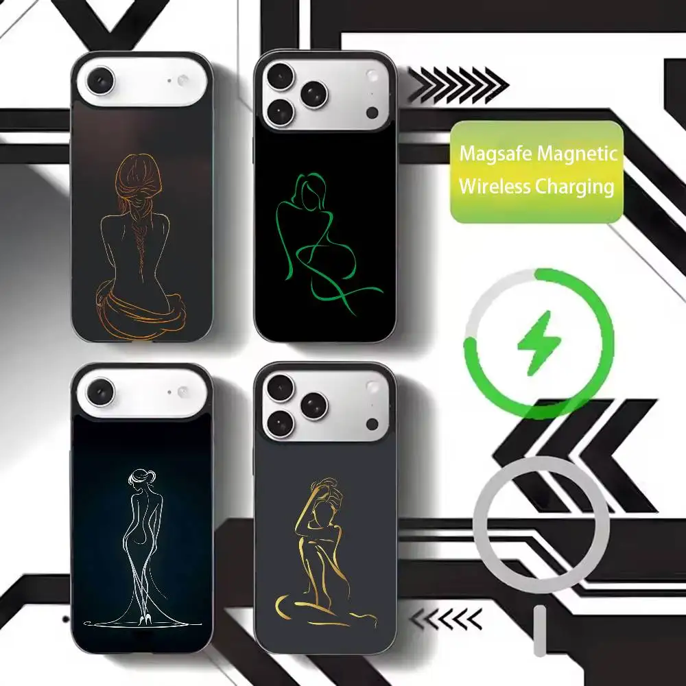

Sexy Body curve Art Phone Case For iPhone17,16,15,14,13,12,11 Plus,Pro Max Magnetic For Magsafe Wireless Charging