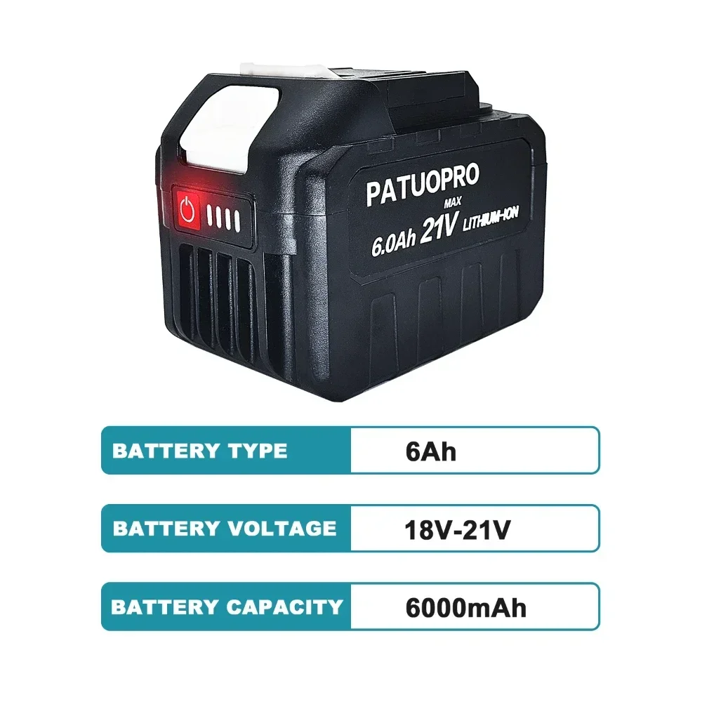 Imagem -04 - Bateria de Lítio Recarregável para Makita Chave Elétrica Broca de Serra Moedor Chave de Fenda Ferramentas Elétricas 2.0 4.0 6.0 8.0ah Fit 18v21v