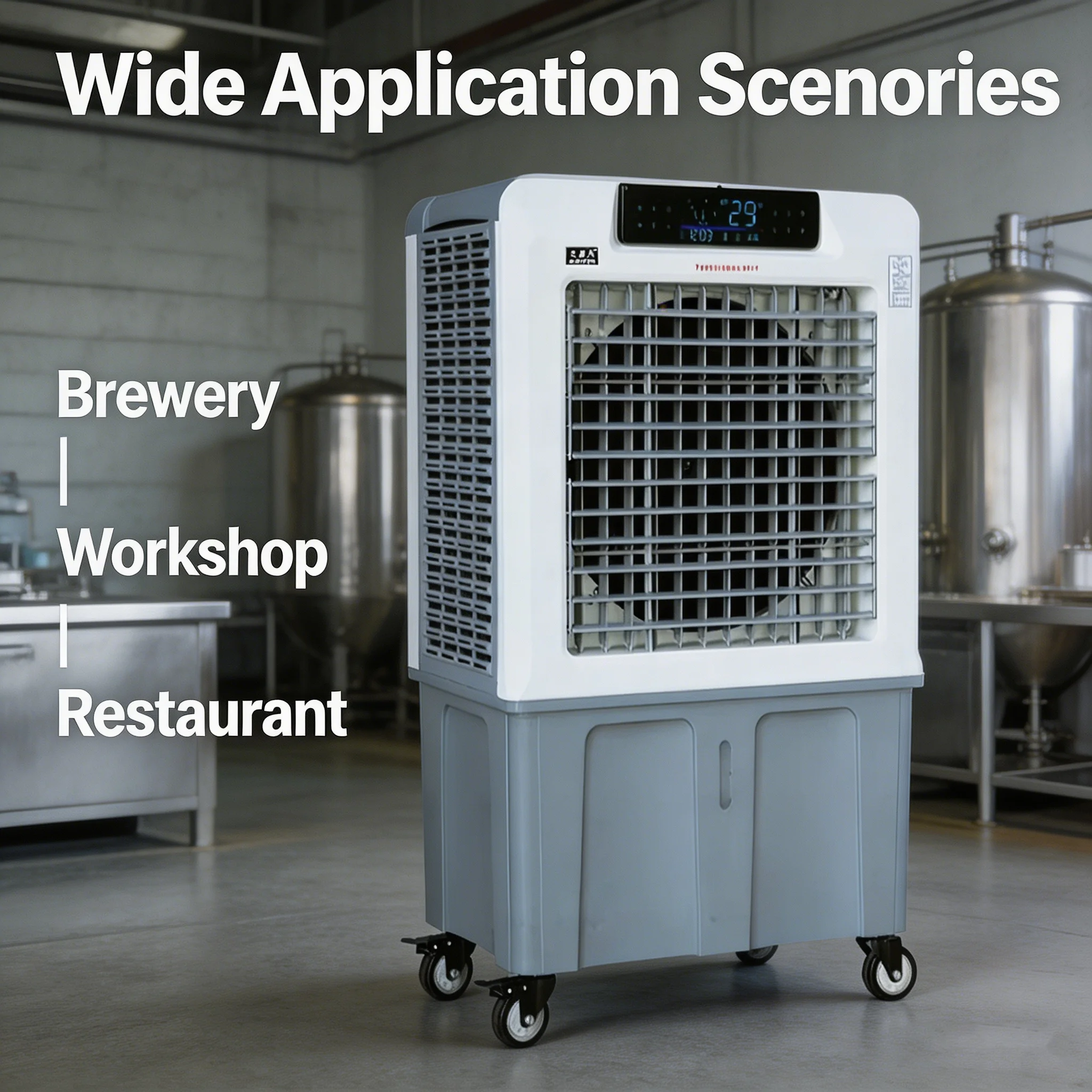 18000m³/h Mobile Evaporative Air Cooler Water Cooling Energy Saving Portable Industrial Air Cooler for Workshop Outdoor