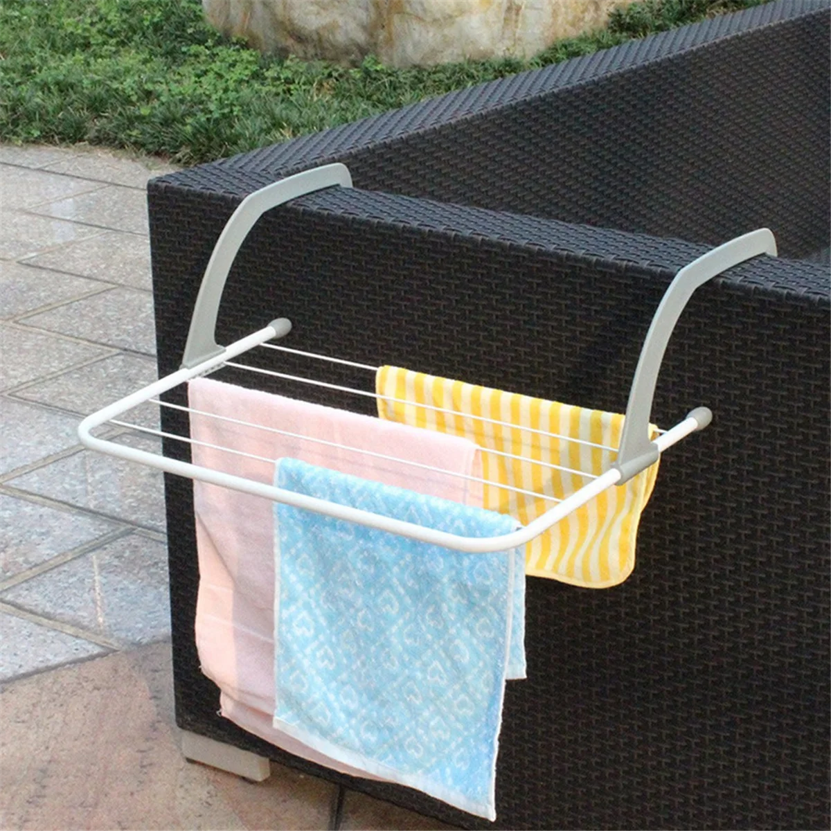 Foldable Storage Hanger Clothes Drying Rack Balcony Socks Shoe Hanger Multifunctional Towel Rack 55x32cm
