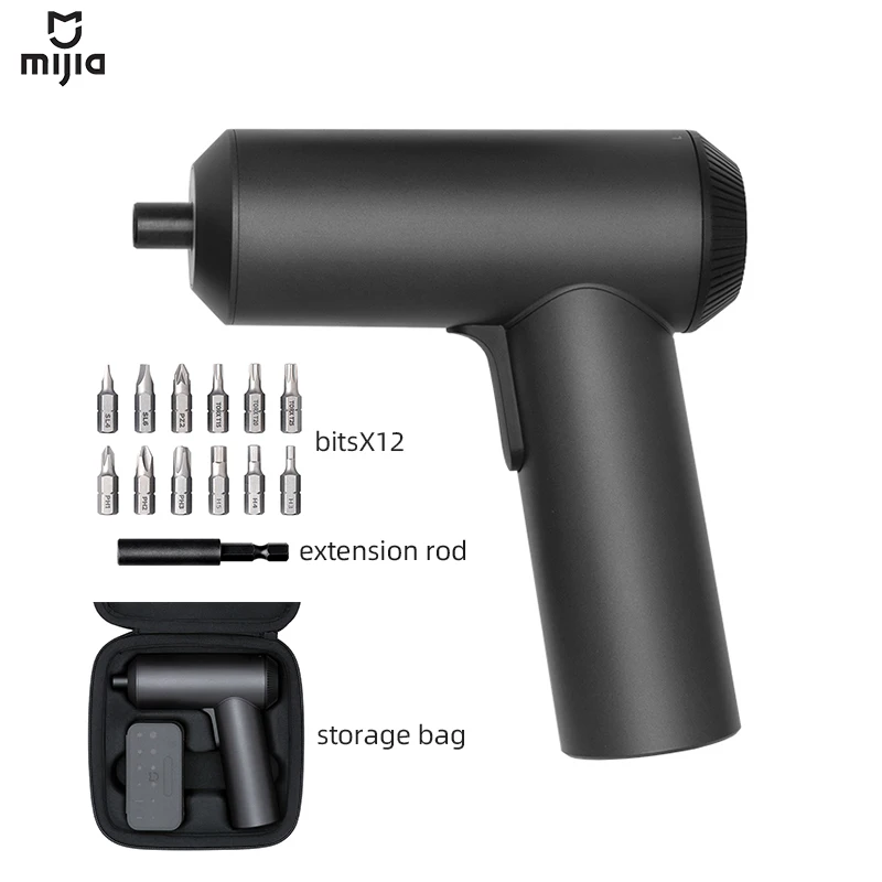 

Беспроводной электрический шуруповерт Mijia с крутящим моментом 5 Н·м, бытовой инструмент для закручивания винтов с 12 насадками S2 и светодиодной подсветкой