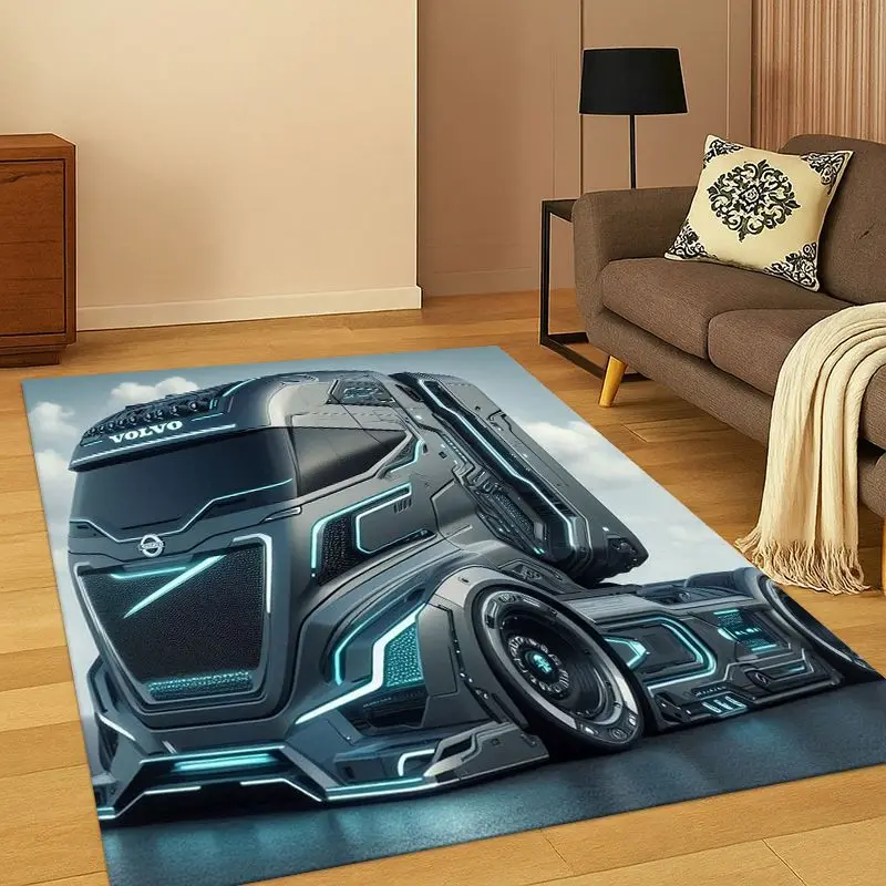 3D Vintage V-Volvo Truck  Large Carpet Rug for Home Living Room Bedroom Sofa Doormat Decor,Area Rug Non-slip Floor Mat MAN Gift