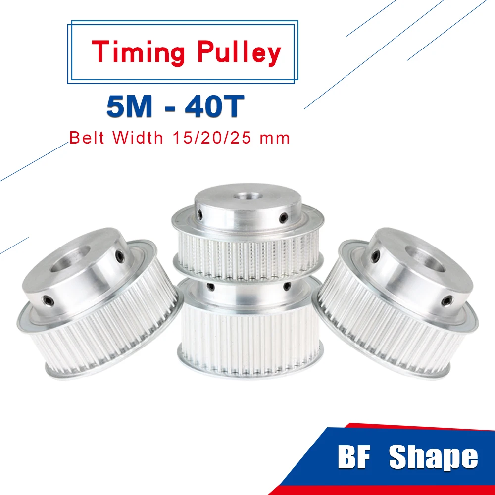 5M-40T Pulley Inner Bore 10/12/14/15/16/17/19/20 mm Aluminum pulley wheel Slot Width 16/21 mm For Width 15/20 mm 5M-timing belt