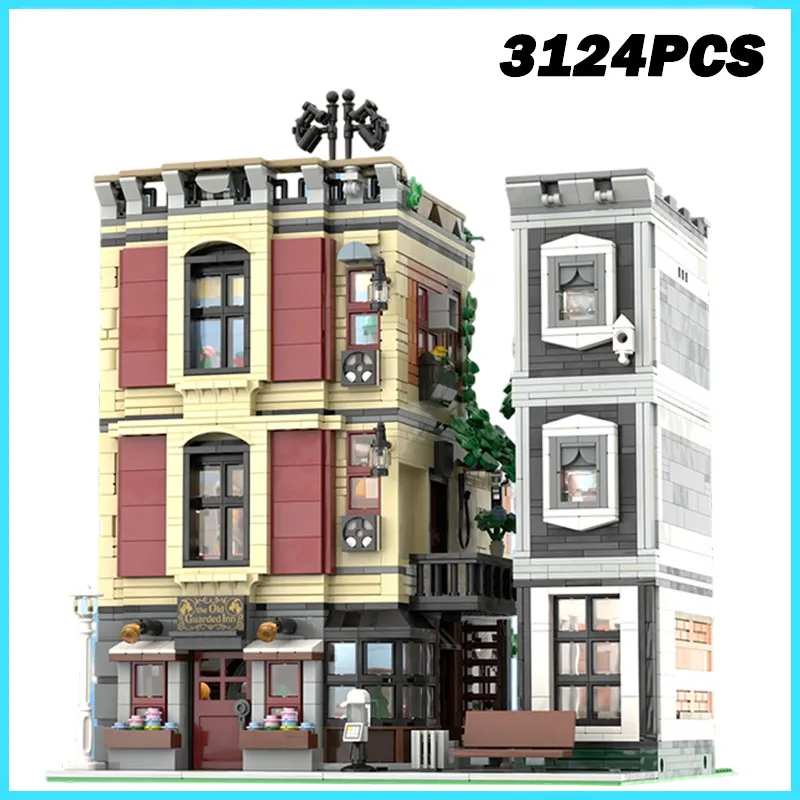 3124PCS NEW Modular Apartment Shop Street View City Architecture Model MOC Building Blocks Bricks Creative Assembly Toy Gift