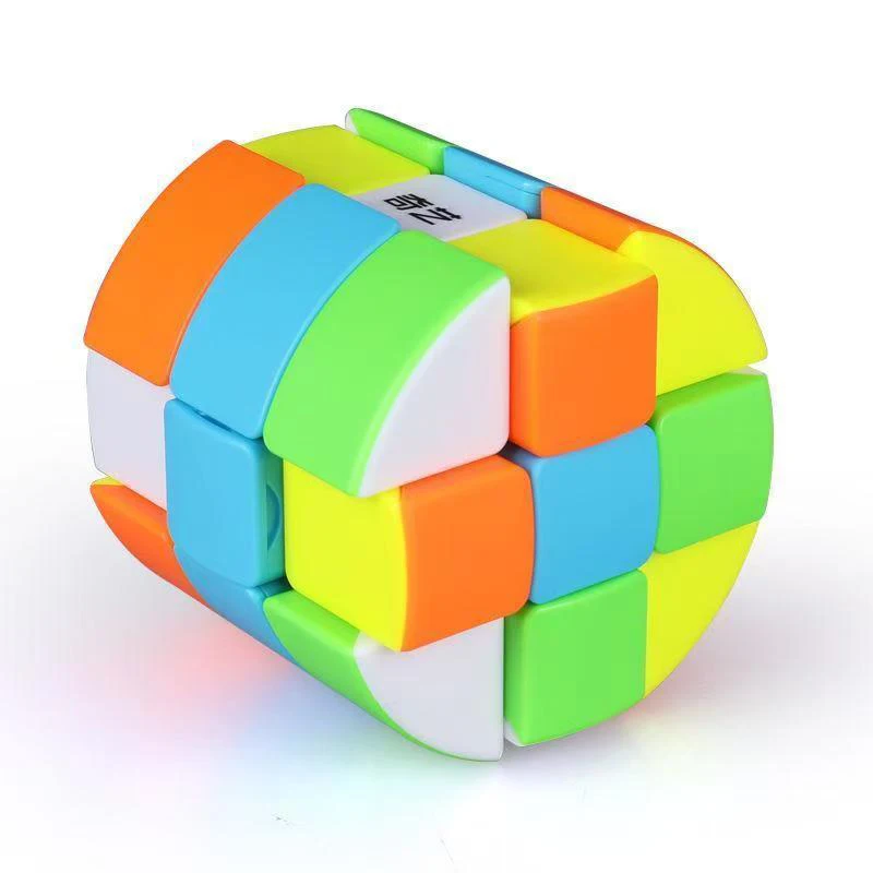 Educational Toys 3x3 Cylinder Speed Cube Barrel Puzzles Easy Turning Brain Teasers for Adult Kids Birhday Gift Classroom Prizes