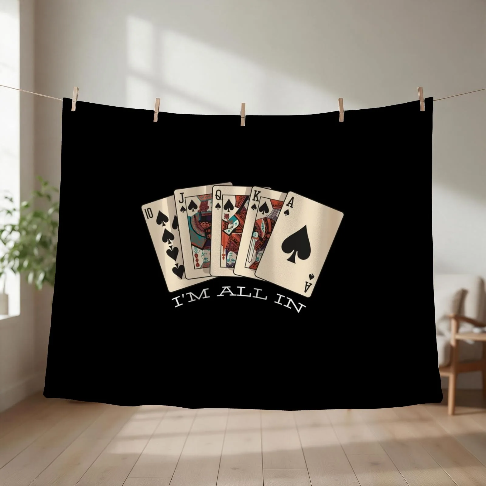 I'm All In - Royal Flush - Poker Throw Blanket Summer Beddings for babies Nap Custom Blankets