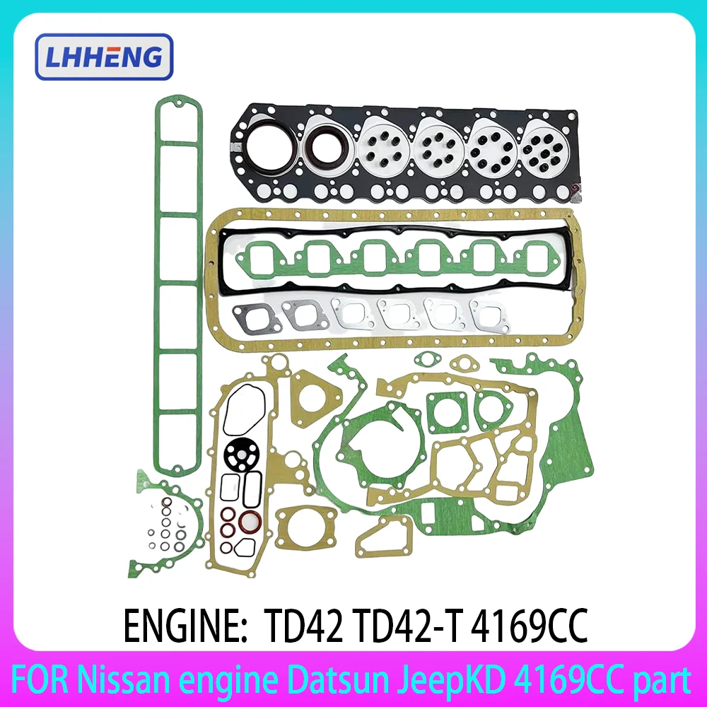 

TD42 TD42-T Full Head Gasket Repair Set for Nissan engine Datsun JeepKD 4169CC part OE: 10101-03J26