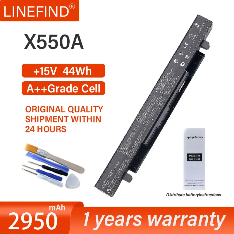 

15V 2950mAh A41-X550A Laptop Battery for ASUS A41X550 X450 X550 X550C X550B X550V X450C X550CA X452EA X452C Y581C Y481C A450C