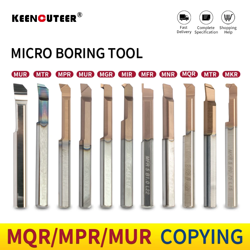 

MUR MPR MQR Small Bore Boring Tool Carbide Micro Diameter Internal Copying boring Tool Flat-bottomed Boring Tool Turning Cutter