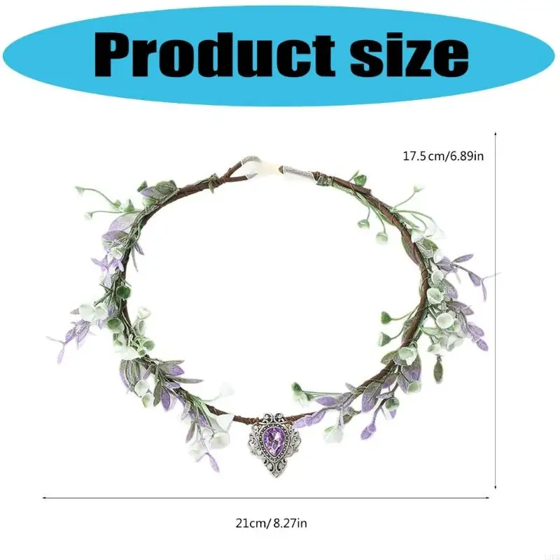 عصابات رأس من الزهور البلاستيكية المصنوعة من العشب البلاستيكي، زينة شعر مريحة للنساء والأطفال