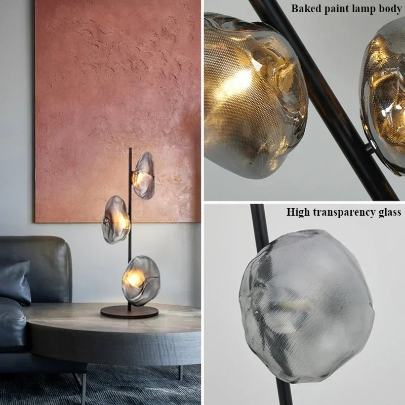 Creative  Glass Table Lamps Home Decorations Minimalist Led Floor Lamp Living Room Hotel  Bedside Standing Lightss