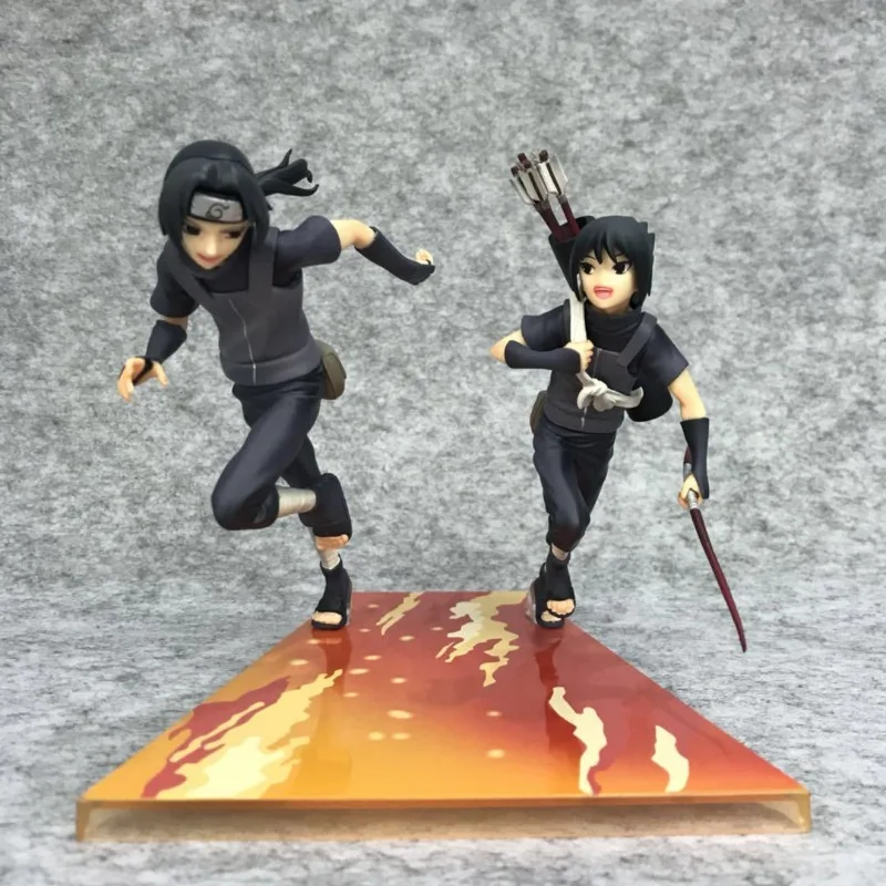 

Anime Peripheral NARUTO Juvenile Uchiha Itachi Uchiha Sasuke Dark Part Stateu PVC Action Figure Collectible Model Toy Boxed