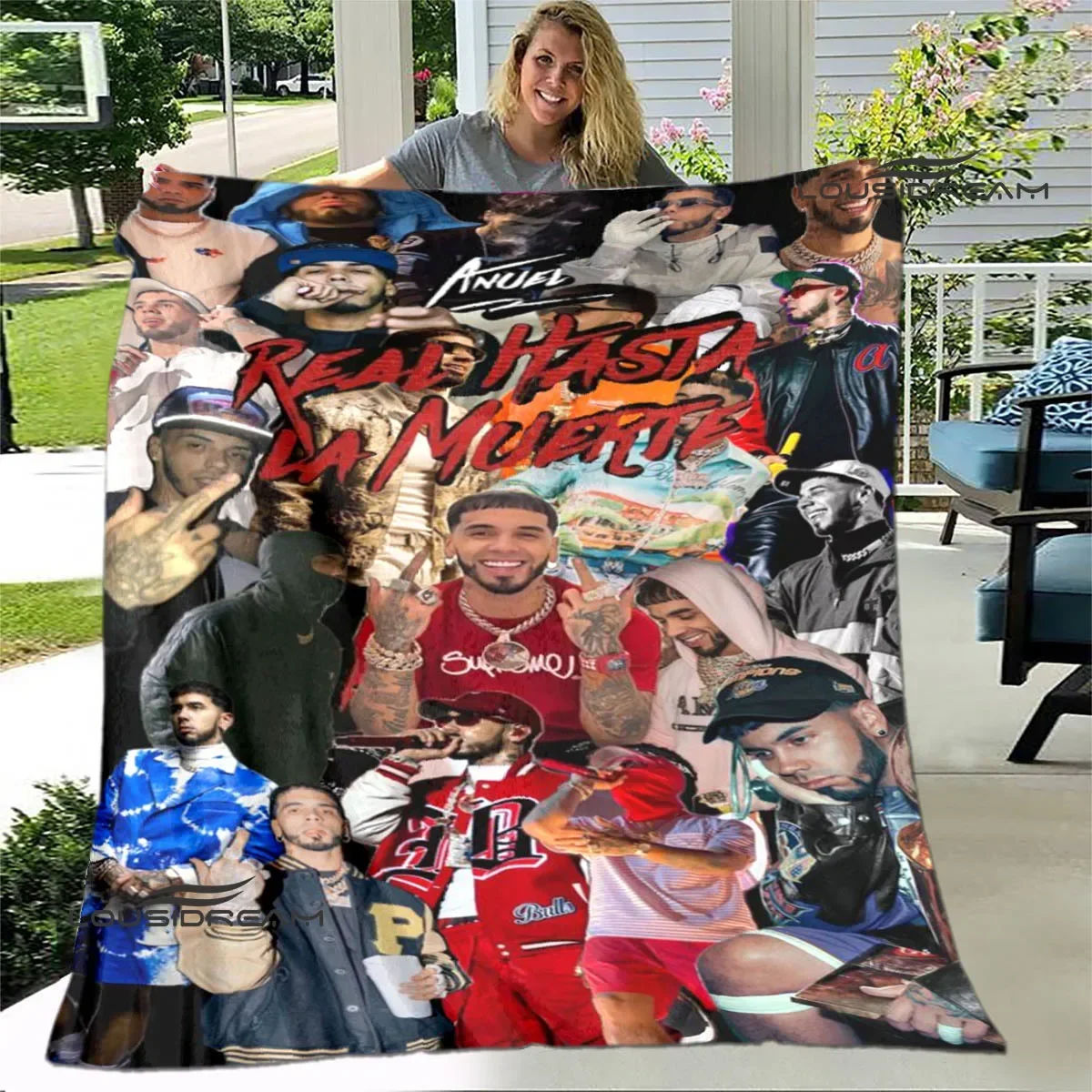 Rapper Anuel AA printed blankets Flange Warm blanket soft and comfortable home travel bed blanket picnic blankets birthday gift