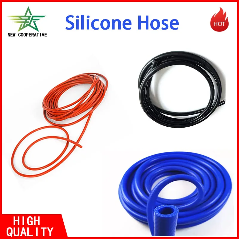 Silicone Hose Length 1M 3M 5M Inner Diameter 3/4mm Thickness 4mm Racing Line Tube Pipe Tube Silicone Hose Red Black Blue