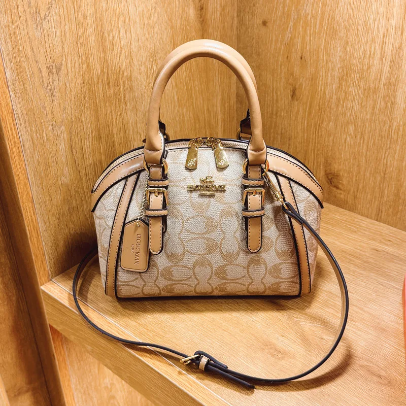 

Women's retro high-end shell bag with fashionable print, versatile style handbag, classic crossbody bag