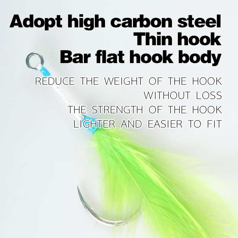 MAG 5 Packs fishing hook Luya wire single double hook night bright wire mackerel hook fast draw slow swing sea fishing gi