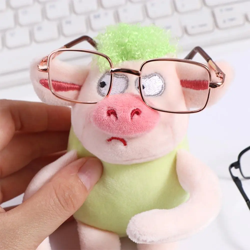 Süße 8,5 cm adrette Baumwoll puppen brille quadratische silberne Baumwoll puppen brille Cartoon kawaii 20cm Puppe Goldrand brille bjd