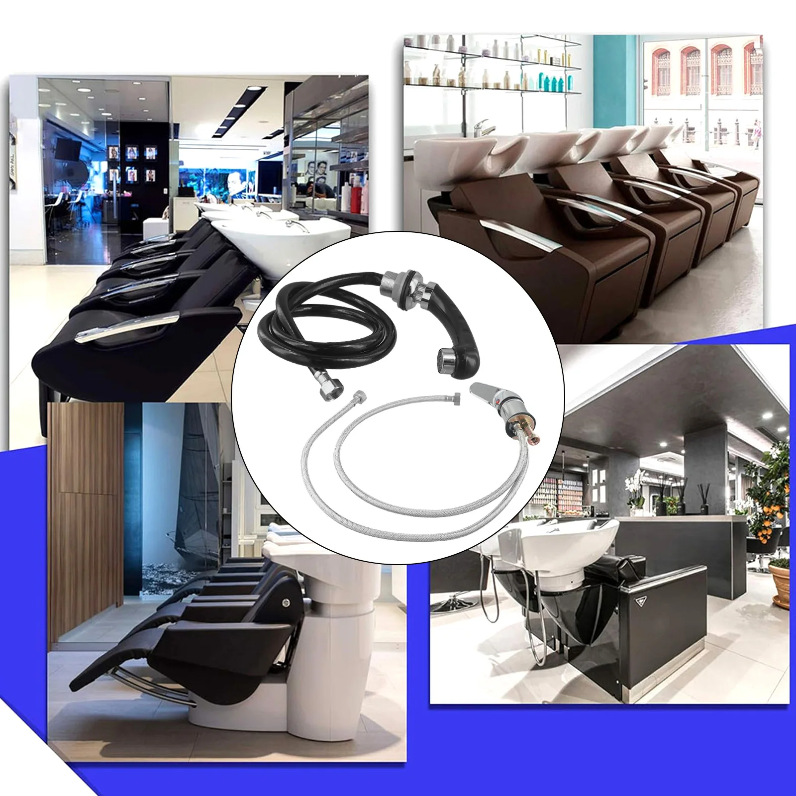 

Хромированный ручной душ с одной ручкой и шлангом для парикмахерских, полный хромированный фитинг, удлиненная длина шланга