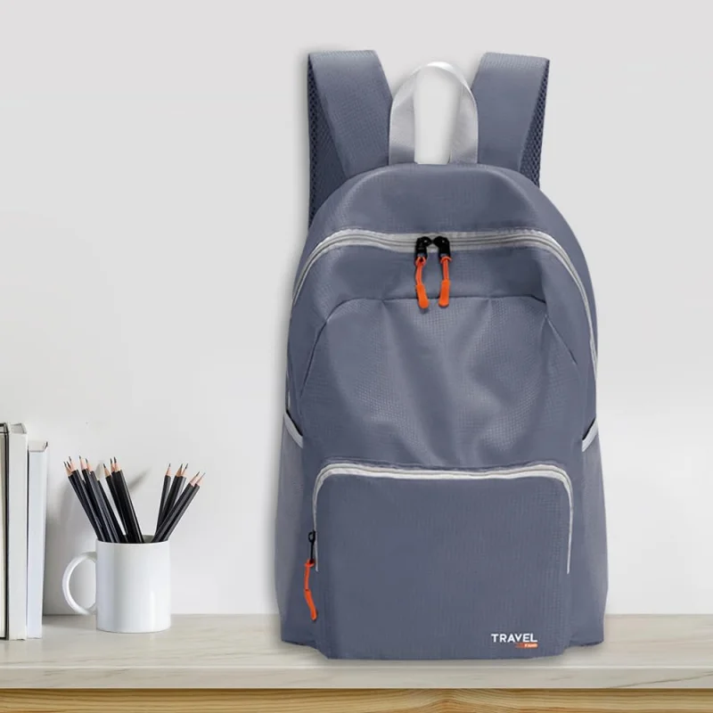Sac à dos pliable léger et pliable pour voyage et randonnée, pour hommes et femmes, gris