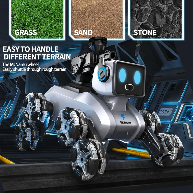 สุนัขกลไกแปลงร่างแปดล้อควบคุมด้วยรีโมทอัจฉริยะ ของเล่นรีโมทคอนโทรลสำหรับเด็ก อายุการใช้งานแบตเตอรี่ยาวนาน ของขวัญที่ดีที่สุด