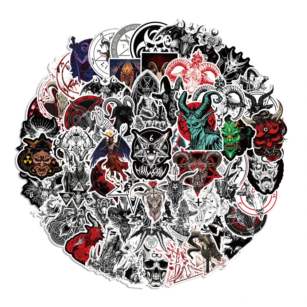 

10/30/50pcs Cool Gothic Demon Satan Graffiti Stickers Skateboard Laptop Motorcycle Car Phone Anime Waterproof Sticker Kids Toys