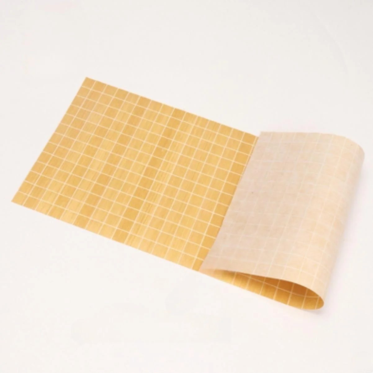 L:600mm Width:220mm T:0.25mm White Line Yellow Grid Handmade Veneer Sheets High End Fashionable Decoration