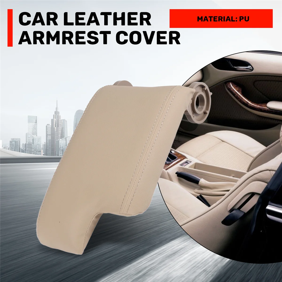 

Автомобильные аксессуары, 1 шт., кожаный подлокотник с пластиковой пластиной для BMW E46 3 серии 199