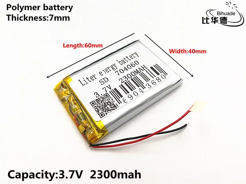 3.7V litowo polimerowa bateria 704060 074060 2300mah MP5 7 cal MP4 navigator produkty bezpieczeństwa