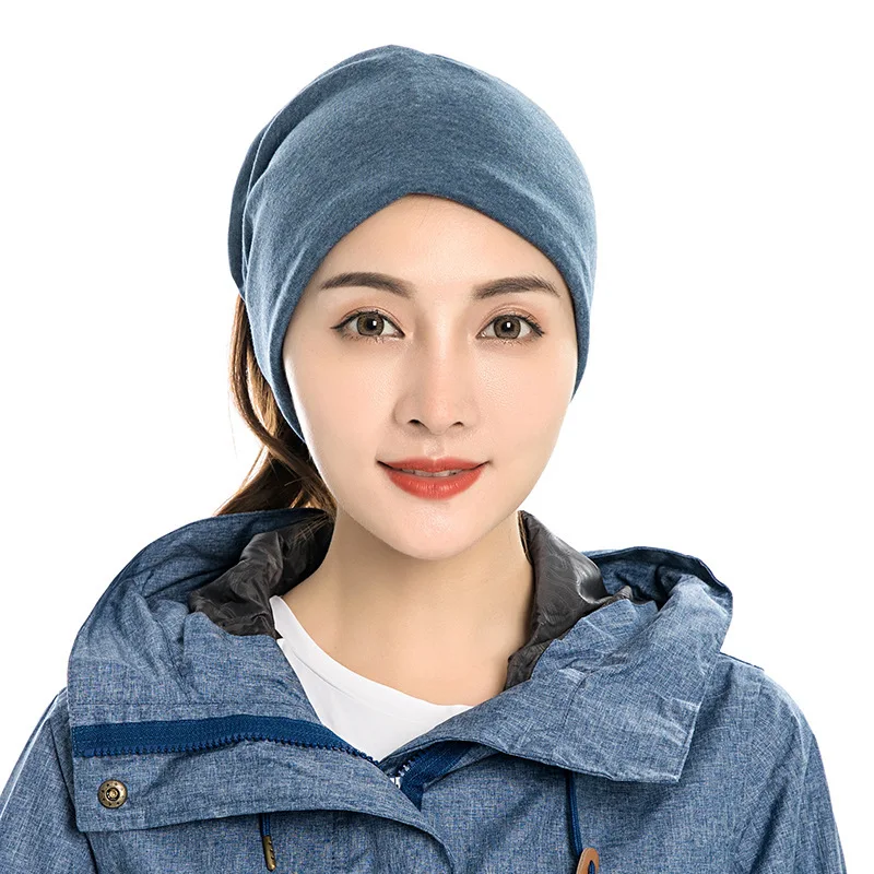 Autumn Winter Outdoor Cold Protection Thickened Warm Scarf Hat Solid Color Velvet Multi Functional Cycling Dual Purpose Wear