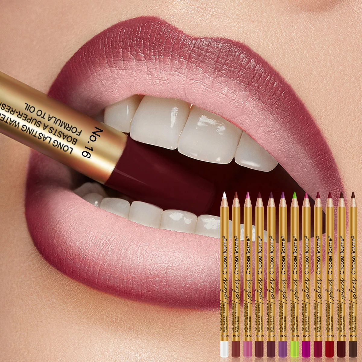 12-kolorowy matowy konturówka do ust, powiększa usta, długotrwała, wodoodporna, odporna na rozmazywanie, niezbędna na randki i imprezy.