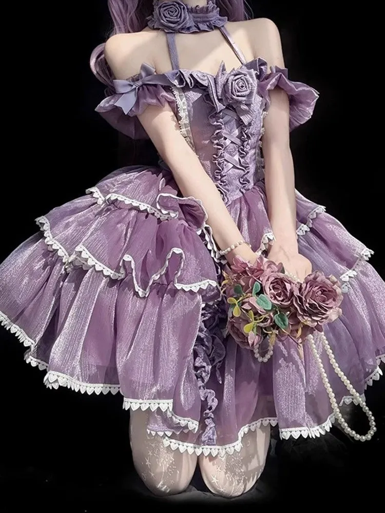 

You can wear a purple strappy birthday coming-of-age dress on regular basis
