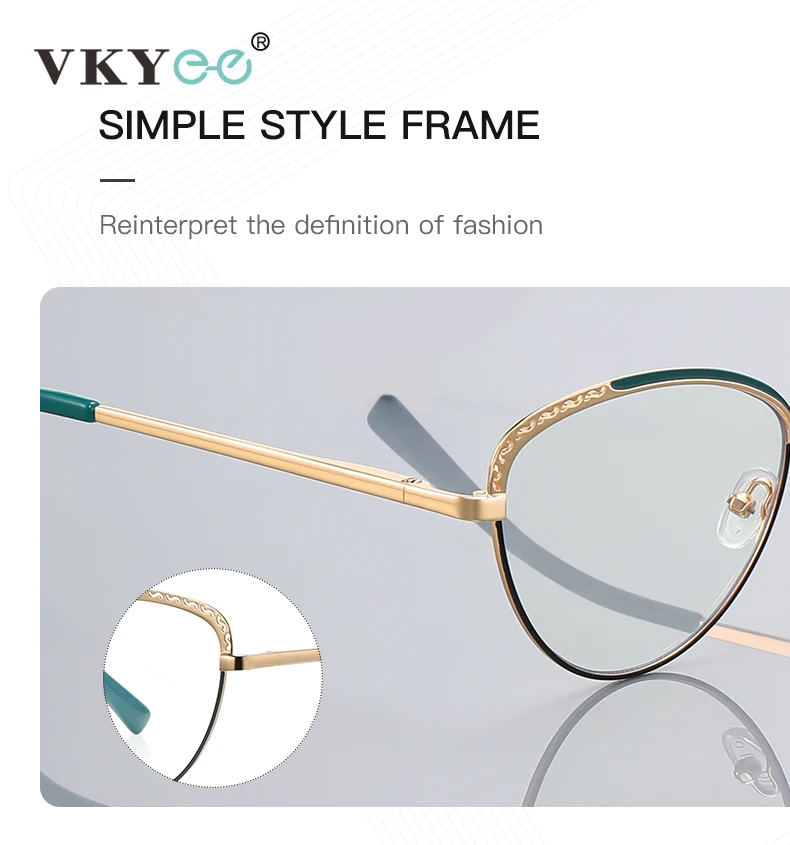 VKYEE  butterfly design frame fashion ladies reading glasses anti blue light customisable prescription photochromic glasses 3111