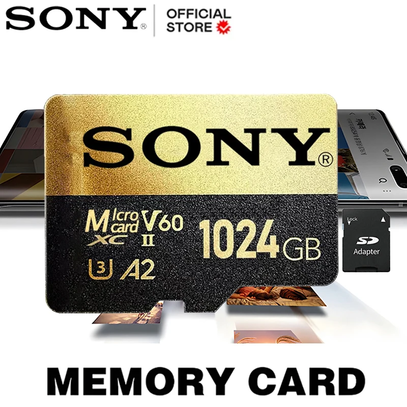 S ONY SD Card 1TB Class 10, U3, A2 4K Ultra HD Flash memory card 150MB/s Read Perfect for Phone Camera Drone Secure Data Stor