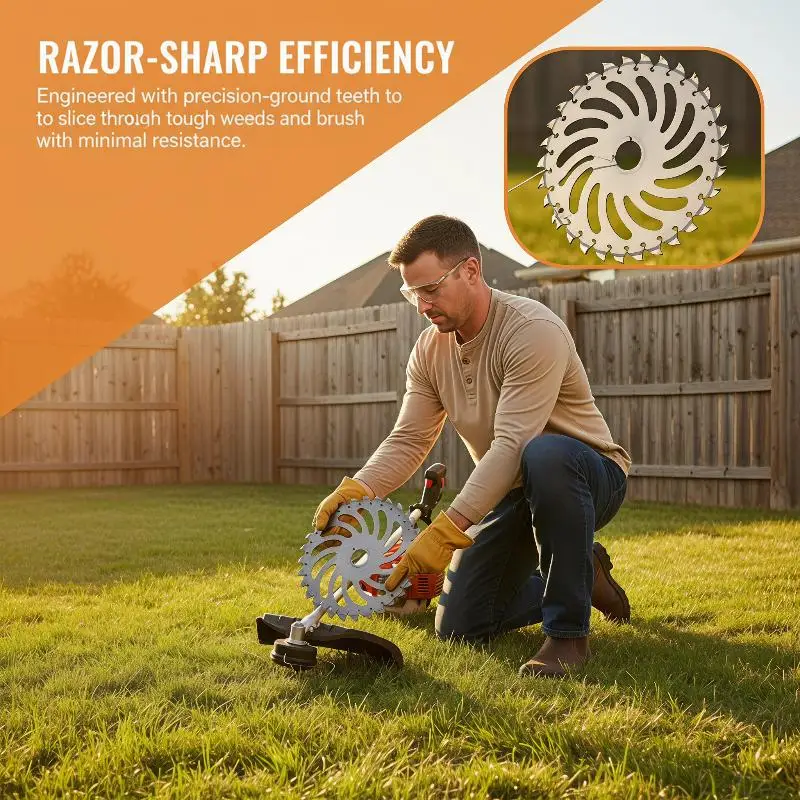 Heavy Duty Carbide Brush Cutter Blade 40T 60T 80T Optional Sharp Edge for Yard Garden Overgrown Weed Clearing