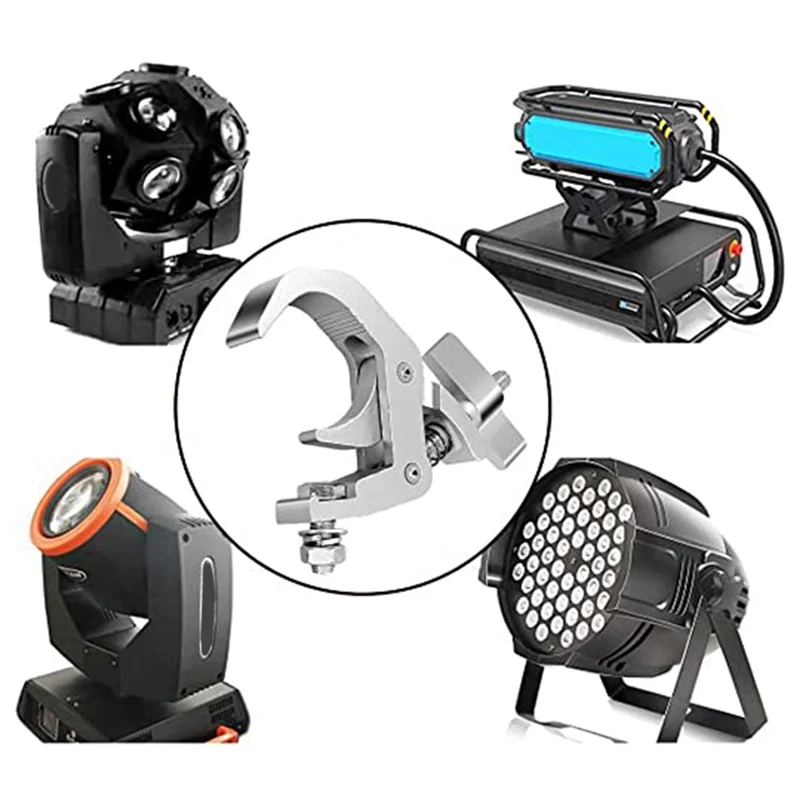 Alumínio Alloy Lighting Clip Hook, braçadeira de cremalheira profissional, movendo o palco principal, luminárias, 4 pacotes