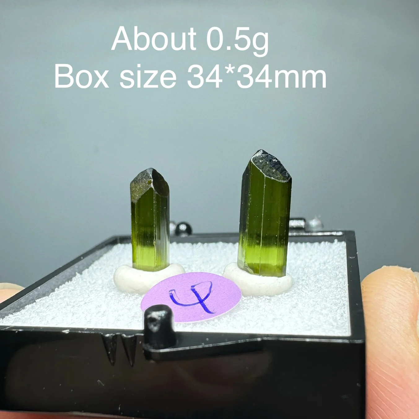 Natural Clear Green Tourmaline Mineral Specimen Crystal Quartz Healing Stone Home Decor Box Size 34X34mm view 4