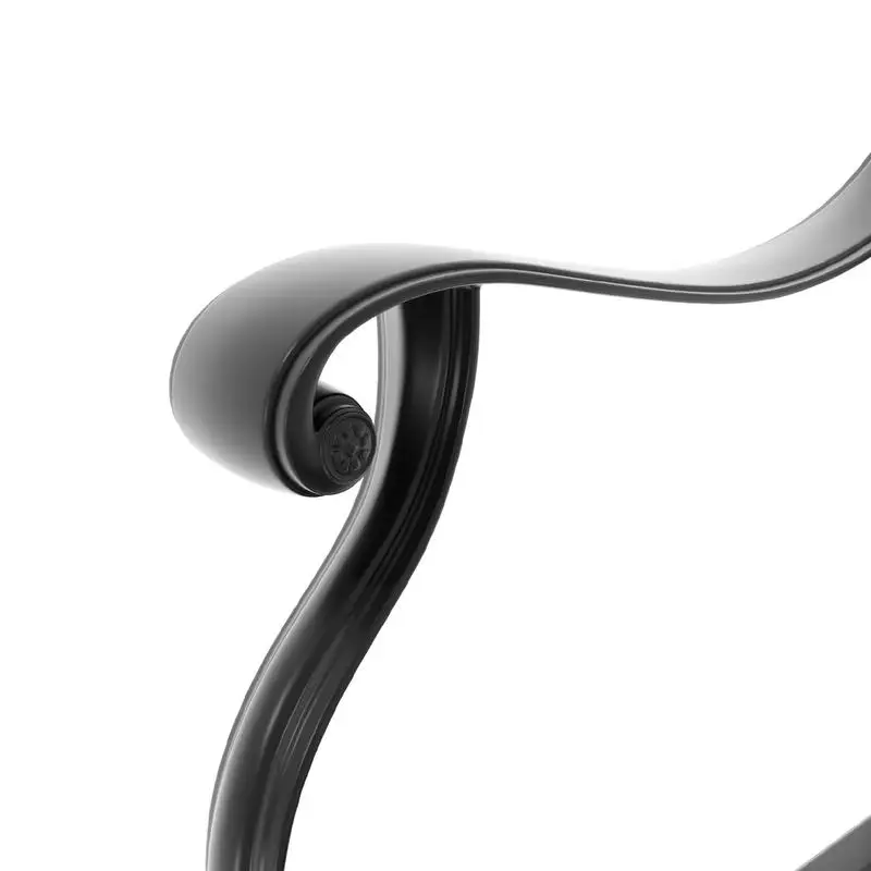 5-Piece Outdoor Cast Aluminum Dining Set with 4 Swivel Chairs and Rectangular Table, Black Frame