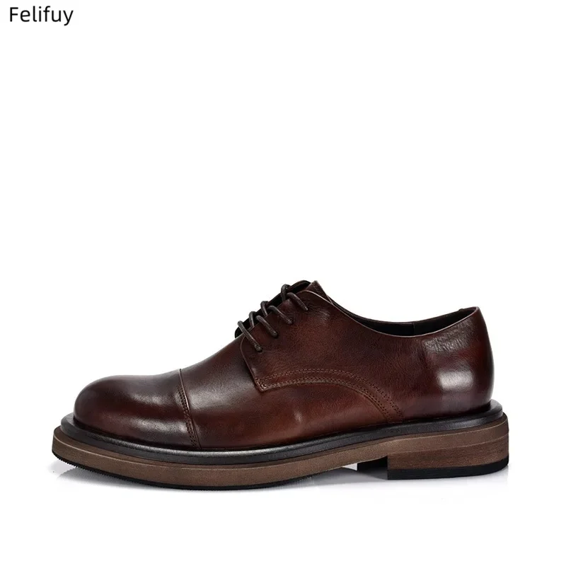 New Italian Luxury Mens Shoes Black Genuine Leather Flat  Dress Shoes Oxford Casual Business Social Shoe Brown Male Sneakers