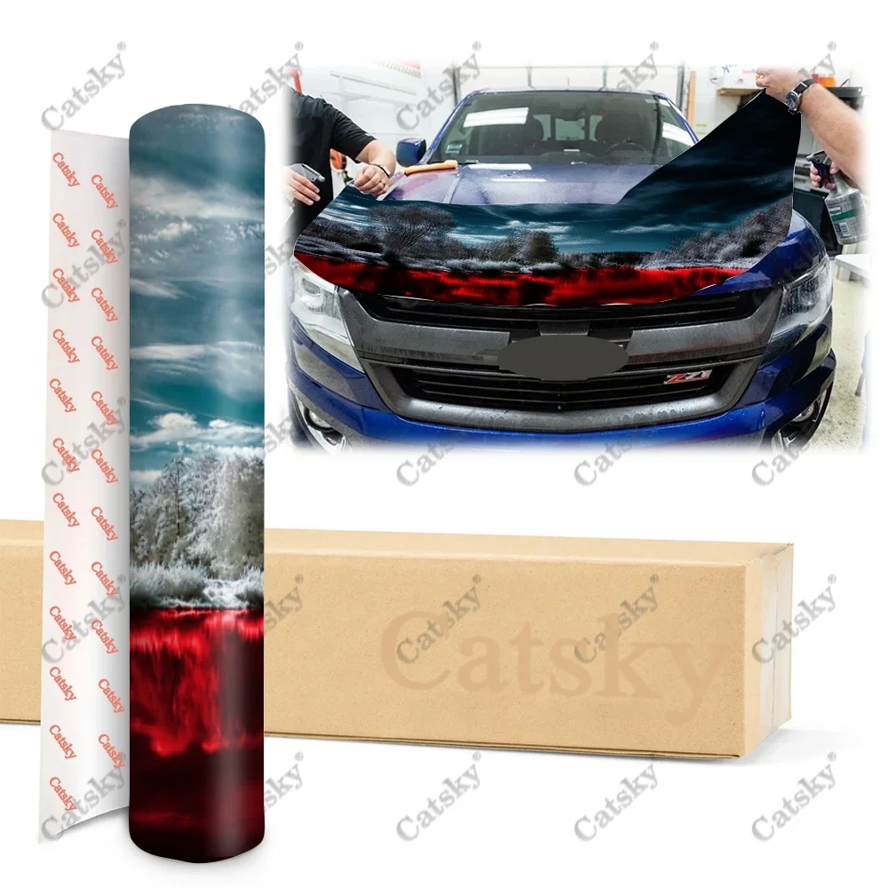 Artistic Nature Car Hood Wrap Color Vinyl Sticker Decal Truck Graphic Bonnet Decal Custom Car Decoration Stickers