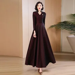 Spring Autumn Dress High End Women's Elegant Long Dresses 5XL Large Size Temperament Evening Party Dresses Female Maxi Vestidos