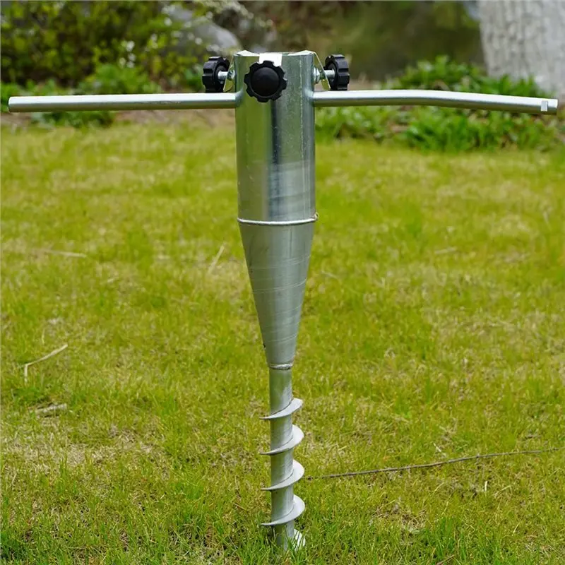 WCS-Heavy Duty Metal Spiral Anchor Umbrella Ground Stake Set For Sunshade Stability For Outdoor For Patio, Garden Lawn, Beach& S